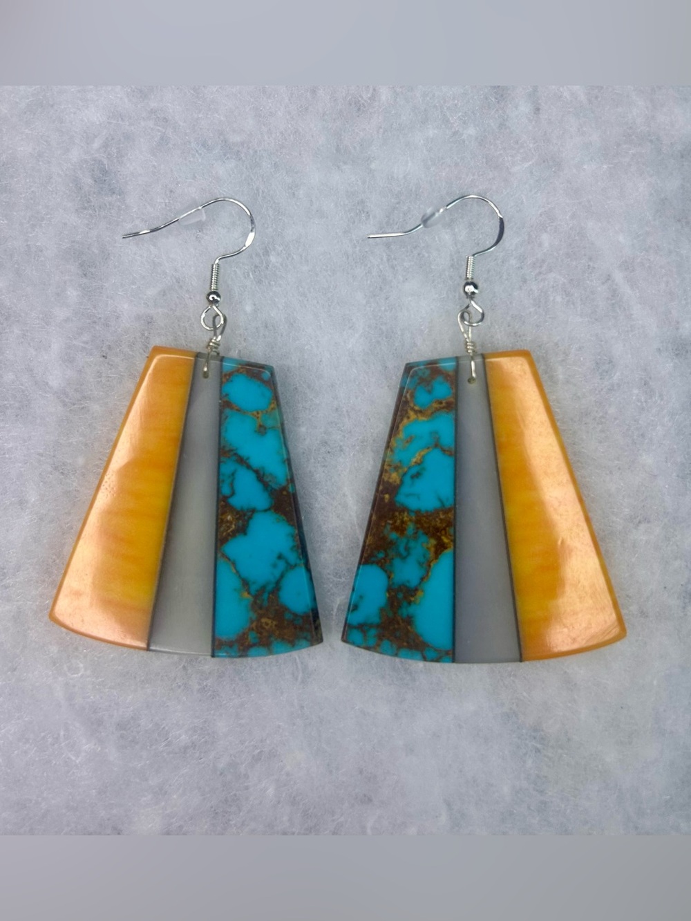 Vintage Geometric Plastic Panel Earrings (1995-2005)
